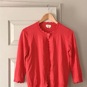 Kate Spade Coral Scalloped Cardigan